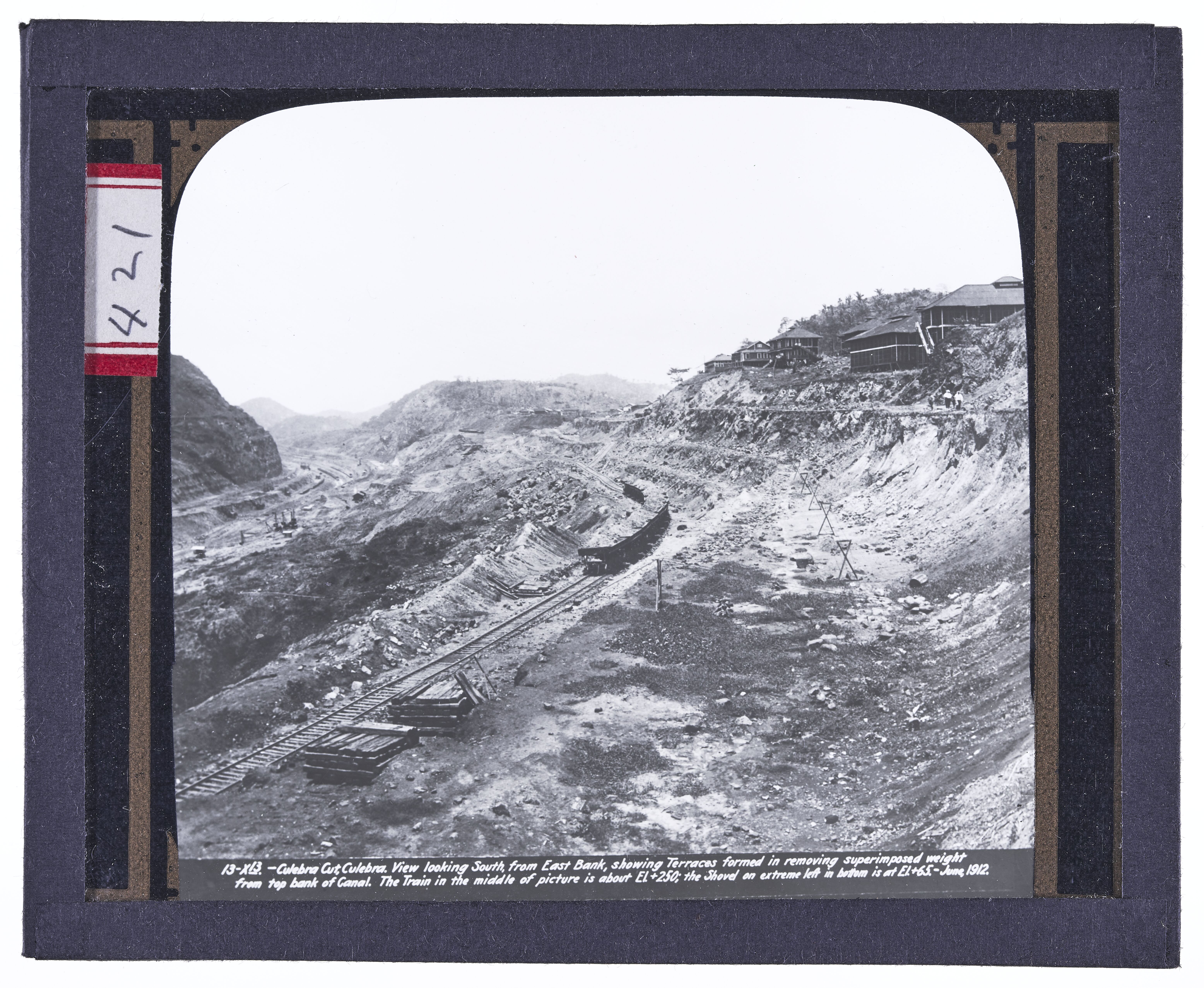 Culebra Cut, Culebra. View looking South, from East Bank, Showing Terraces formed in removing superi