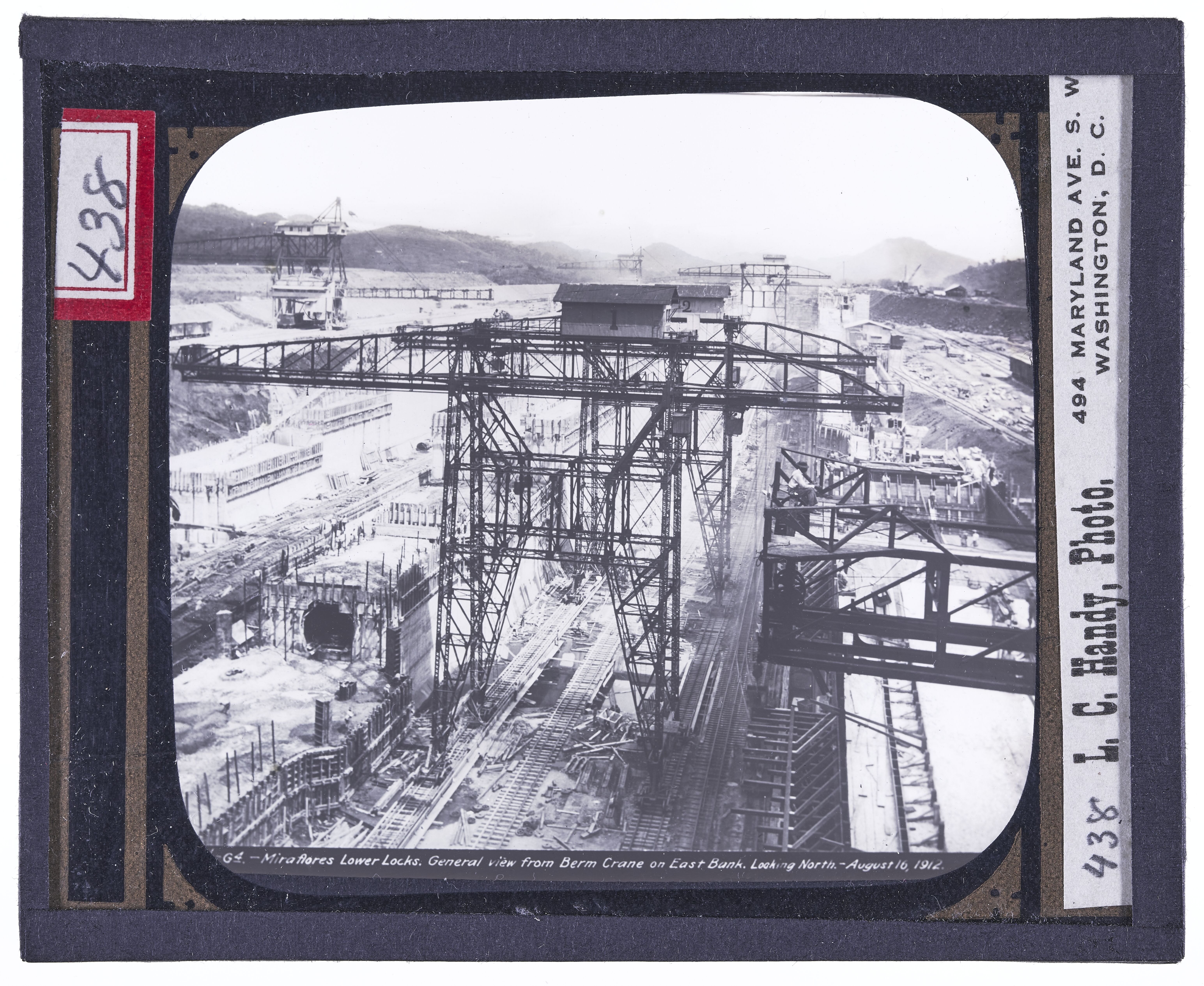 Miraflores lower locks, General view from Berm Crane on east bank