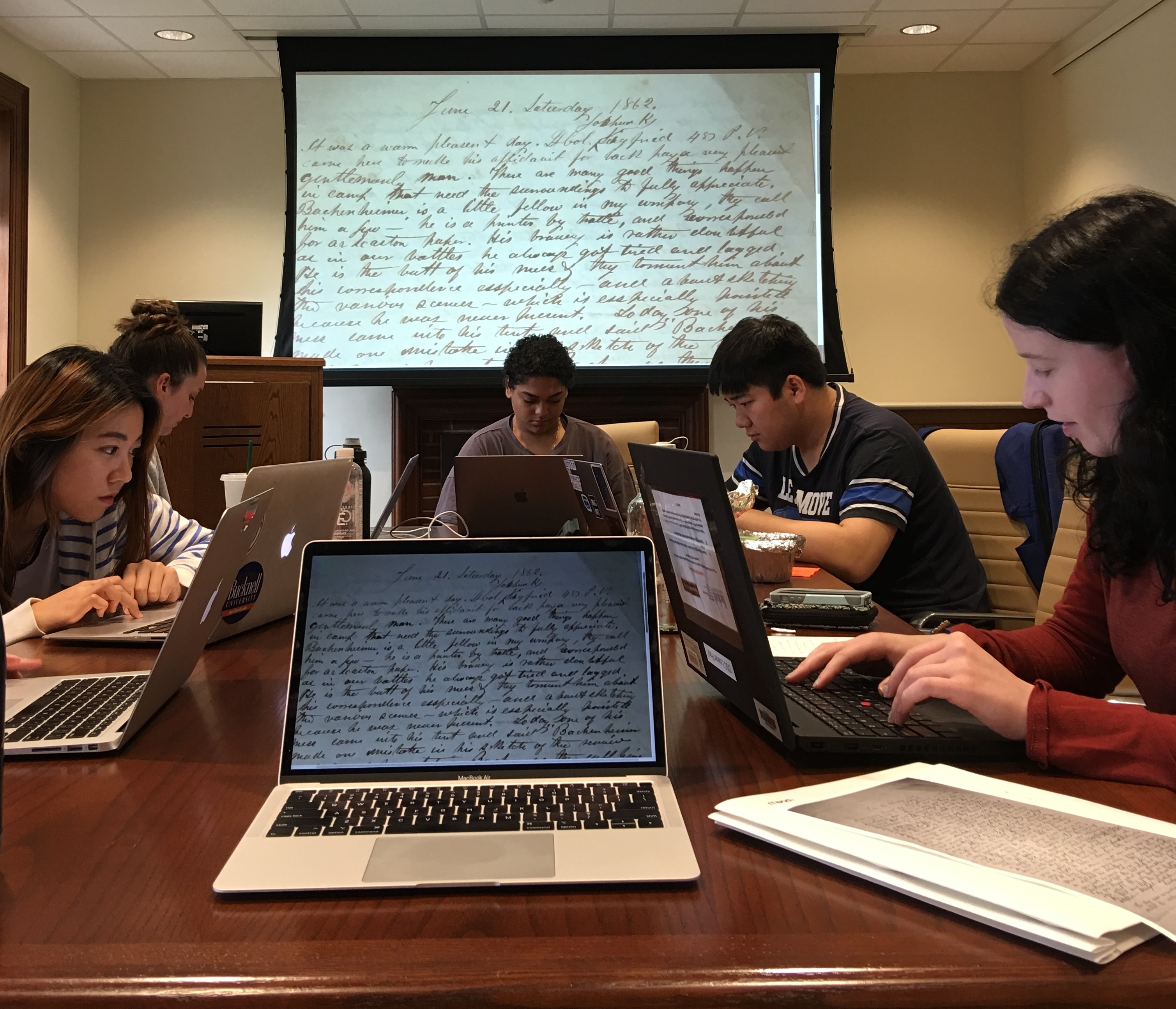 DSSRF 2019 transcribing a page from James Merrill Linn's diary