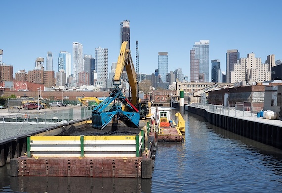 Dredging in the Gowanus Canal (photo from Wikimedia Commons)
